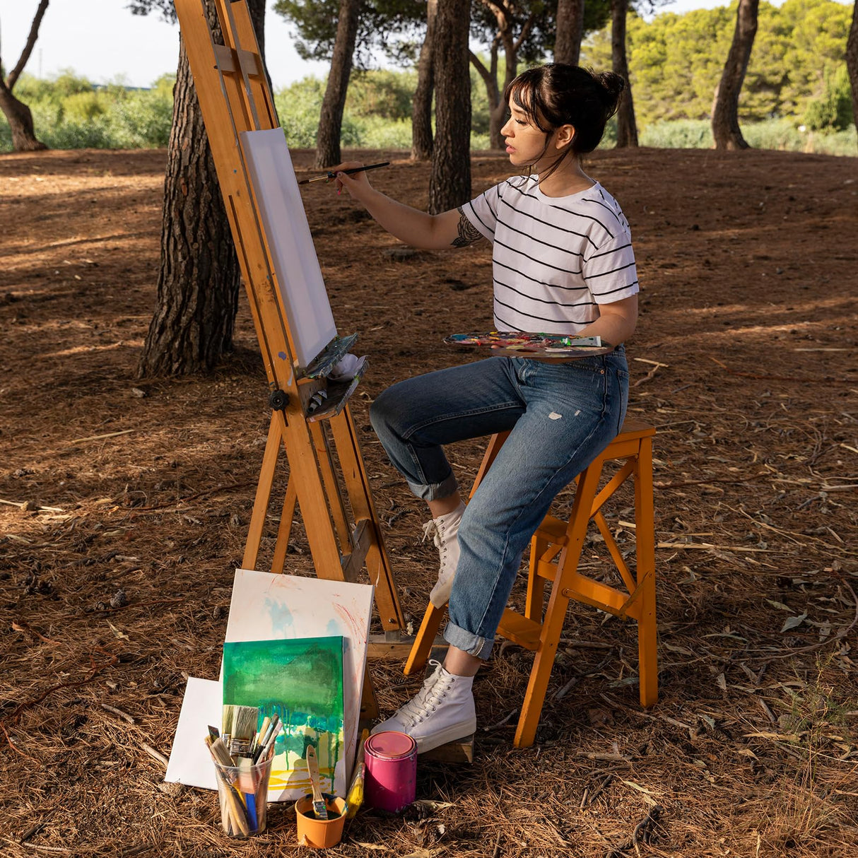 Halobios Stretched Canvases for Painting with 11x14 Inch, 5x7 Inch, 8x10, Painting Canvas for Acrylics,Oils & Other Painting Media, 5/8 Inch Profile 100% Cotton Artist Framed Canvas(3 Packs) Halobios