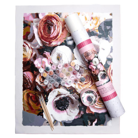 Pink Picasso Botanical Floral Paint by Number Kit for Adults & Teens | DIY Canvas 16x20 Acrylic Painting Sets, Color by Numbers, Drawing, Arts & Crafts, As Seen On Shark Tank (Delightful Delivery) Pink Picasso