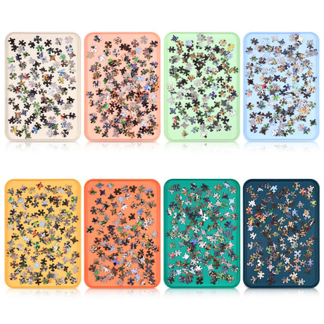 LOYIM 8 Pcs 15'' x 10.5'' Extra Large Puzzle Sorting Trays Stackable Puzzle Trays for Sorting Piece Sorter Jigsaw Storage Accessory for Sorting 2000/3000/5000/6000 Pieces LOYIM
