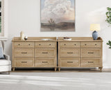 WAMPAT 12 Drawers Dresser for Bedroom, Set of 2 Farmhouse Dressers with 6 Drawers, Light Wood Kids Dresser for Closet, Wide Dressers Organizer for Living Room & Hallway, Oak WAMPAT