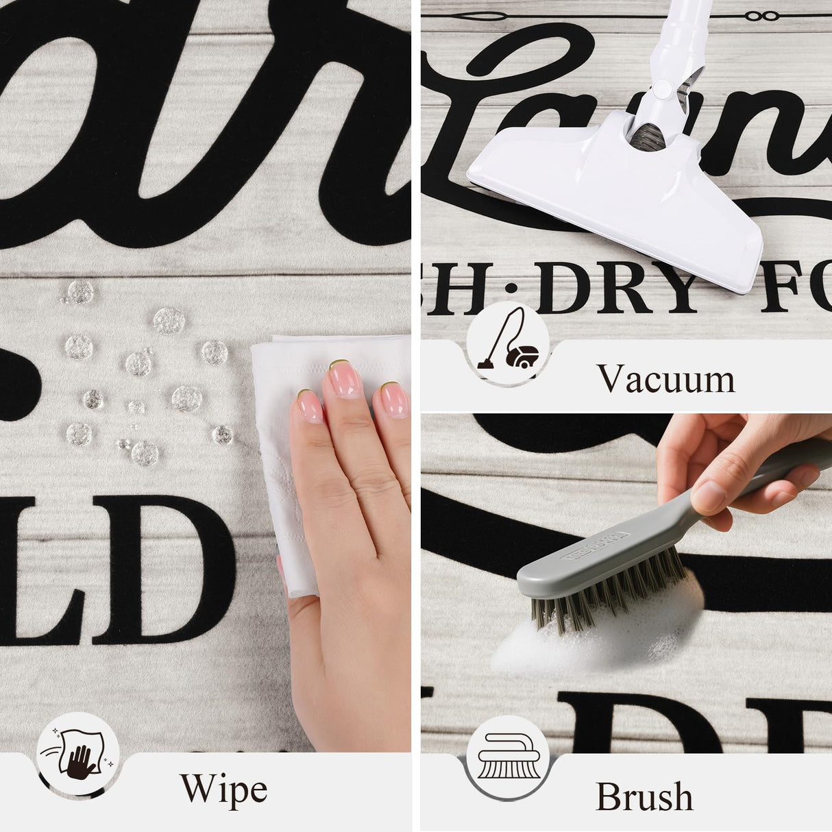 Pauwer Laundry Room Rug Runner 20"x60" Waterproof Rubber Laundry Mat Non Slip Kitchen Mats for Floor Washable Floor Mat Runner Rug for Farmhouse Mudroom Washroom Bathroom Decor Pauwer