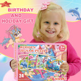 Wooden Puzzles for Kids Ages 4-6, Large 24 PCs Unicorn Mermaid Princess, Jigsaw Puzzles for Kids Ages 3-5, Preschool Educational Learning Toy for Boys and Girls VJZVKJ