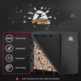 Zettum Firewood Rack Cover 4 Feet - 600D Wood Rack Cover Waterproof & Heavy Duty, 4 Foot Outdoor Log Pile Holder Covers Storage for 4FT Standard Fire Wood Rack Stands (48 x 24 x 49 Inch) Zettum