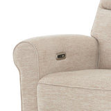 MCombo 87.8" Wall Hugger Power Reclining Sofa with Drop Down Table, 3-Seater Recliner Couch for Small Spaces Living Room RV, USB Ports, Fabric PR635M3 (Beige) MCombo