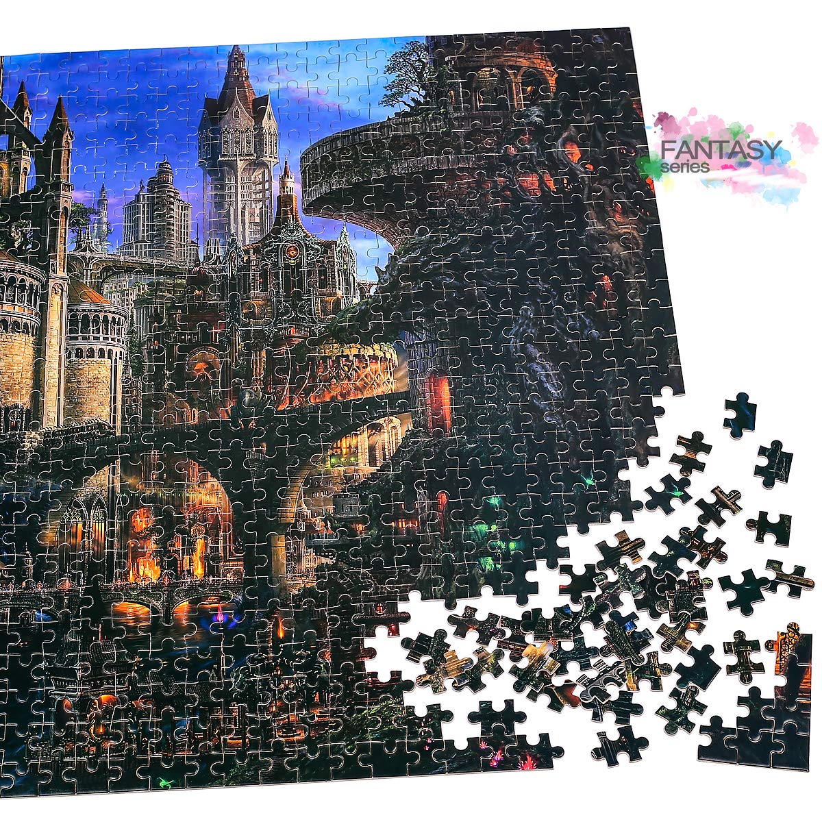 Ingooood- Jigsaw Puzzle 1000 Pieces for Adult- Fantasy Series- City of Green Plants_IG-1146 Entertainment Wooden Puzzles Toys Ingooood