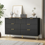 LYNSOM Dresser for Bedroom, Modern 7 Drawer Black Dresser with Metal Handles and Wide Drawer, Wood Chest of Drawers for Living Room LYNSOM