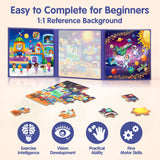 SYNARRY Magnetic Puzzles for Toddlers 3-5, Space Planets Solar System Puzzles for Toddlers 2-4, Travel Puzzles for Kids Ages 4-6 Car Airplane Road Trip Activities Games Gifts Toys for 3 4 5 6 Year Old SYNARRY