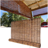 Bamboo Shades Blinds for Patio,Bamboo Roll Up Window Blind Natural Matchstick Sunshades,26" 30" 36" 44" 48" 52" 56" 60" 66" 72" 77" Wide Cordless Blackout Bamboo Roller Shade WZLSQLTY