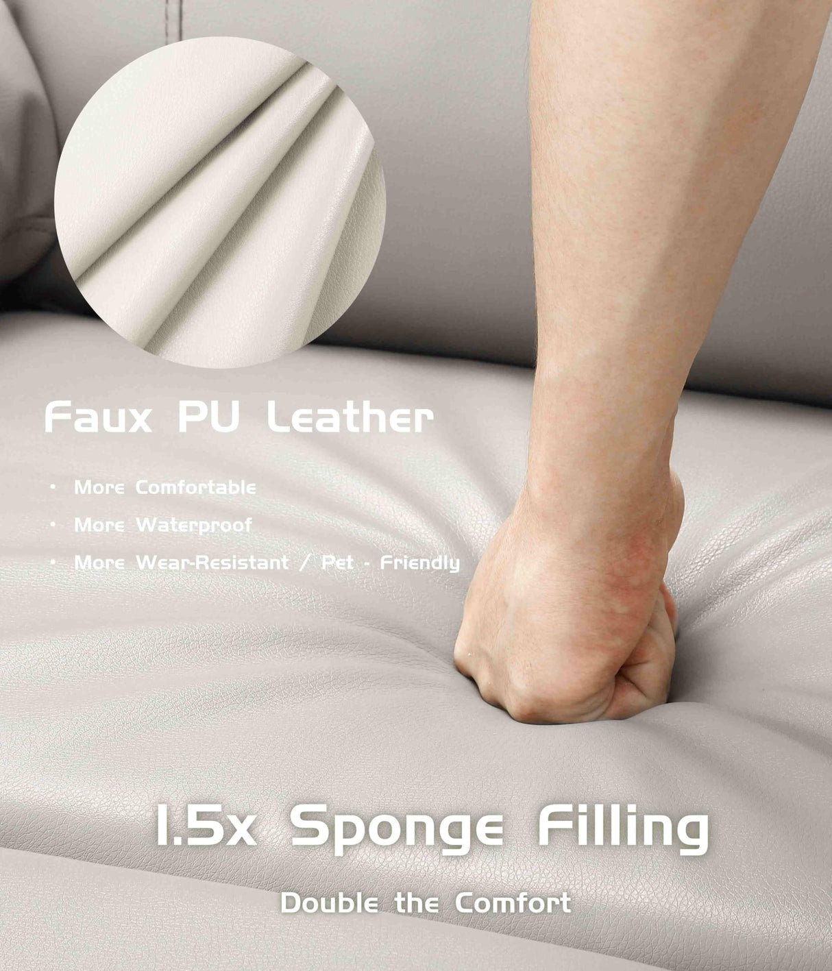 GarveeHome Power Lift Recliner Chair - Heat and Massage, Adjustable Back and Legs, PU Leather Electric Lift Chair Designed for The Elderly and People with Mobility impaired GarveeHome