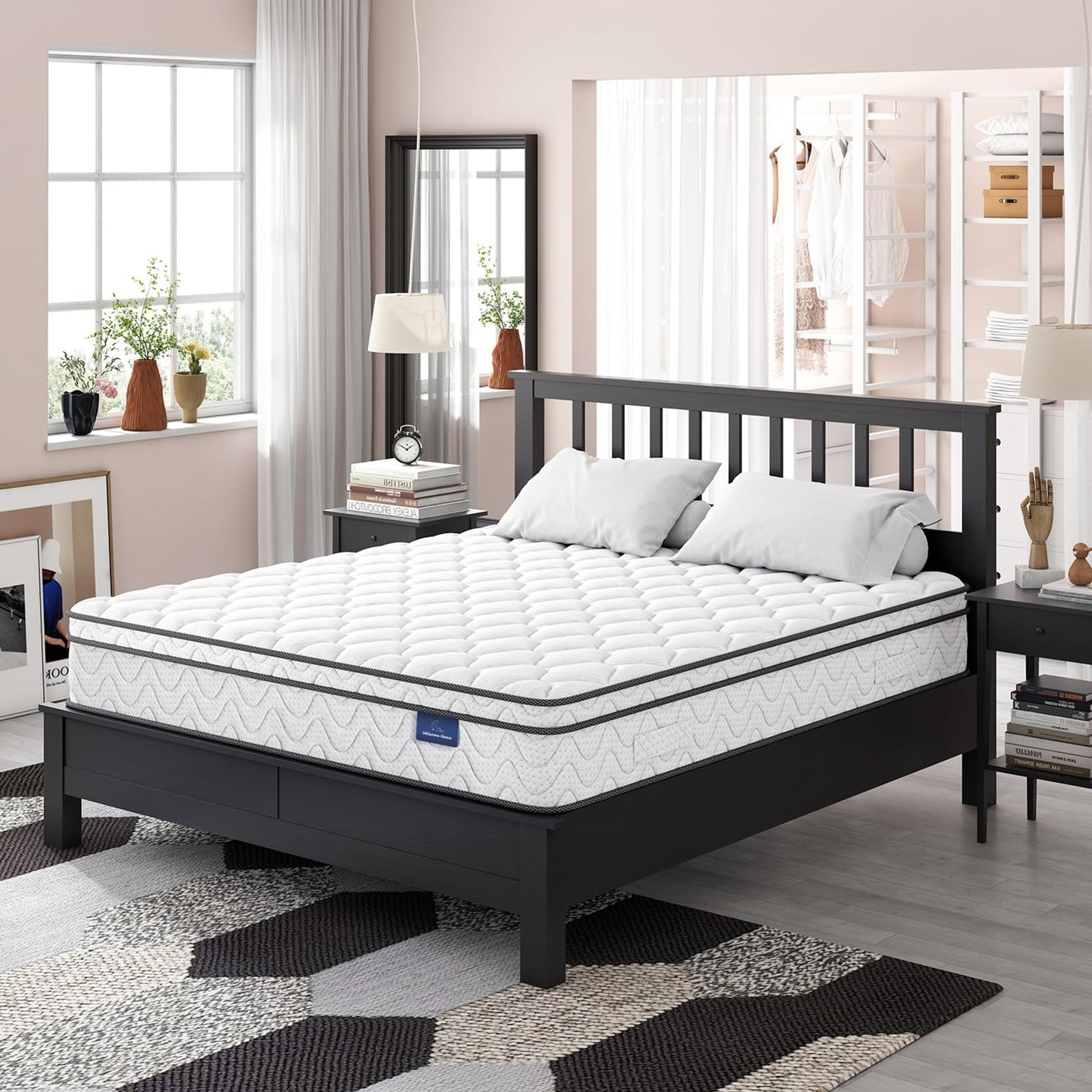 Vesgantti King Mattress, 10 Inch Hybrid King Size Mattress in a Box, King Bed Mattress with Memory Foam and Pocket Spring, Ergonomic Design & Pressure Relief, Medium Firm Feel, 76"*80"*10"