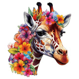 Woodemon Wooden Puzzles for Adults, Flowers and Giraffes (M-170pcs) Wooden Jigsaw Puzzles Kids, 11.6 * 9.9in Unique Shaped Animal Wood Puzzles Adults, Fathers Birthday Family Games Woodemon