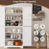 HITHOS 71.3" Tall Kitchen Pantry Storage Cabinet, Modern Hutch Cabinet with Storage Shelves, Food Pantry Cabinet with Storage & Silver Handle, Freestanding Cupboard for Dining Room, Living Room, White HITHOS