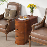 Tribesigns End Table, Sofa Side Table with Storage No Assembly Required, Slim Nightstand with 2 Drawers, Vintage Wood Chairside Bedside Narrow Accent Tables for Living Room Bedroom Couch Office, Brown Tribesigns