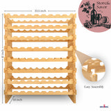 DECOMIL - 72 Bottle Stackable Modular Wine Rack Wine Storage Rack Solid Bamboo Wine Holder Display Shelves, Wobble-Free (Eight-Tier, 72 Bottle Capacity) DECOMIL