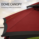 Gardenbee 10x20 ft Patio Gazebo, Double Tier Gazebo with Side Mesh Curtains, Patio Canopy with Metal Steel Frame Suitable for Lawn, Backyard and Party, Red Gardenbee