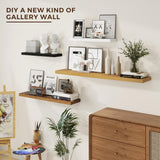 48 Inch Fireplace Mantel Shelf Floating Shelves for Large Wall Mounted Shelves with Invisible Brackets,Brown Long Wall Shelves for Decor Storage Bathroom,Living Room,Kitchen,Office,48"x 9.1" Set of 2 Dreamland