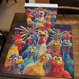 Chicken Puzzles for Adults 1000 Pieces, PICKFORU Happy Chicken Jigsaw Puzzle 1000 Pieces, Funny Rooster Hard Difficult Thanksgiving Puzzle as Wall Art PICKFORU