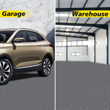 Garage Floor Tiles, 48 Pack 12" x 12" Interlocking Flooring Tile, Non-Slip Diamond Plate Floor Covering for Garages, Warehouse, Basements, Gyms Grey laapee