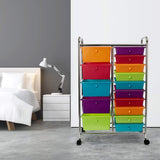 Seville Classics Rolling Utility Organizer Storage Cart for Home Office, School, Classroom, Scrapbook, Hobby, Craft, 15 Drawer, Multicolor (Pearlized) Seville Classics