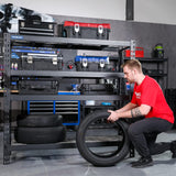 WORKPRO Garage Shelving, 68" W x 24" D x 65" H, 7200 LBS Load, Heavy Duty Metal Shelves for Storage, Industrial Storage Rack for Warehouse Kitchen Shop Basement, Black, Pack of 1 WORKPRO