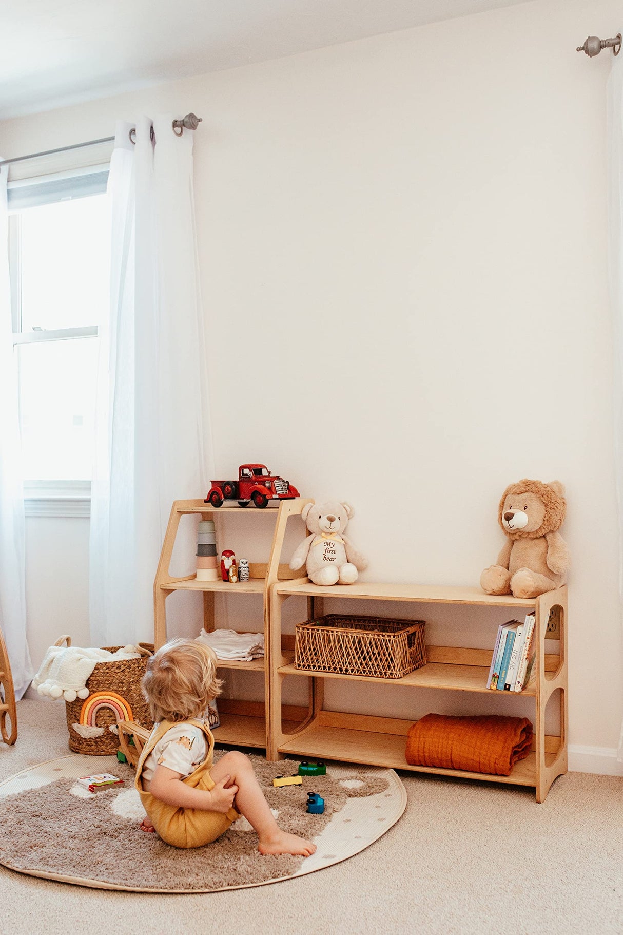 WOOD&ROOM Montessori-inspired Toy and Book Organizer for Kids Room Shelf Home | Sturdy and Safe Bookcase for Toys and Books (Shelf 3) WOOD&ROOM