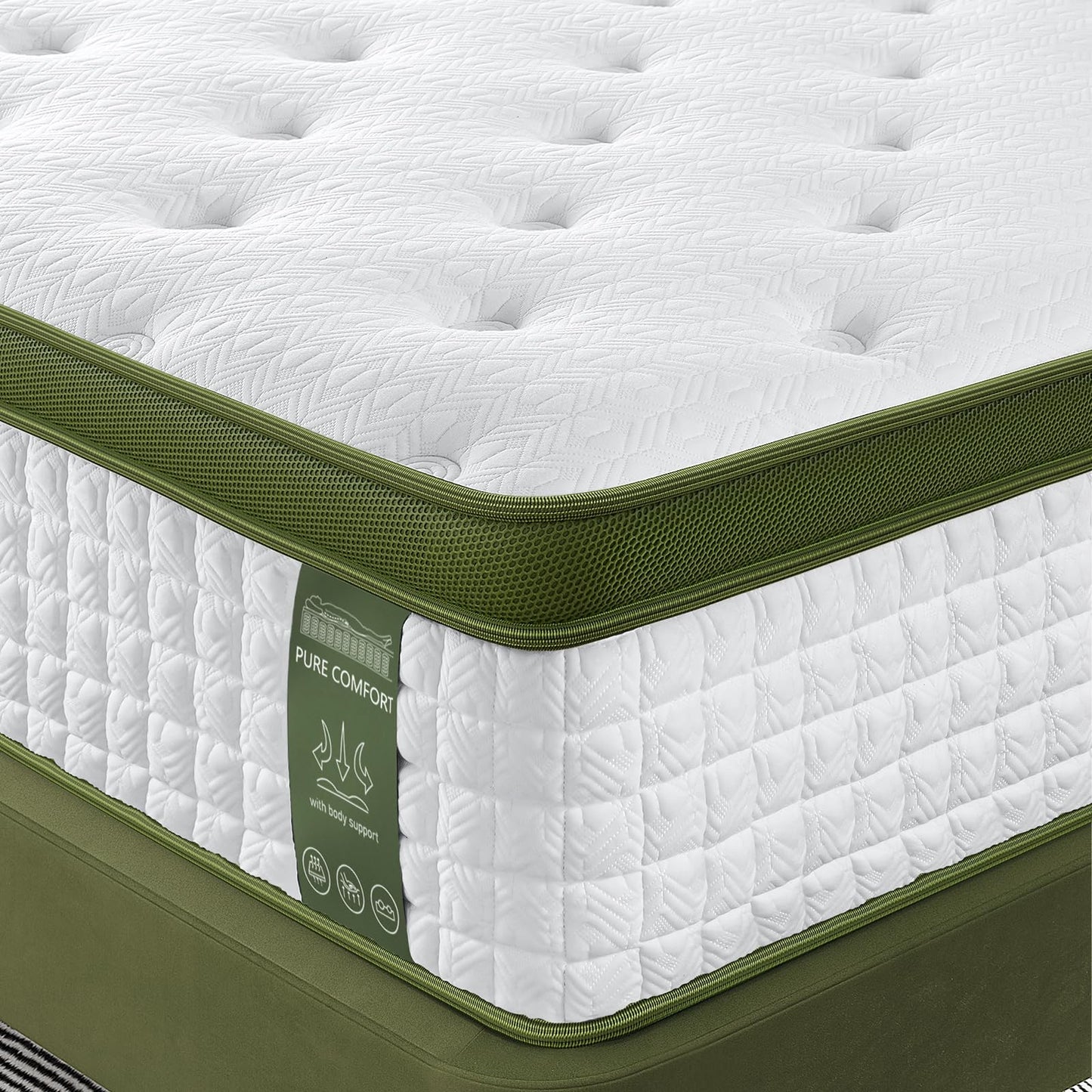 FP FLEXPEDIC King Mattress, 14 Inch Hybrid Mattress in a Box with Gel Memory Foam, Fiberglass-Free Mattress, Individual Pocket Spring for Motion Isolation, Medium Edge Support,CertiPUR-US