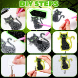 Landical 25 Pcs Luminous Halloween Diamond Painting Kits for Adults Glow in The Dark Ghost DIY Diamond Art Adhesive Key Holder Rhinestone Dot Gem Art Kits Wall Hooks for Towel Hat Kitchen Decoration Landical