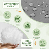 Waterproof Double Egg Chair Cushion Replacement for Patio 2 Person Hanging Egg Chair - Quick-Drying, Weather-Resistant, Soft Cotton Filling, Machine Washable (Grey) Cuteripe