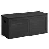 VASAGLE Storage Chest, Storage Trunk with 2 Safety Hinges, Storage Bench, Shoe Bench, Farmhouse Style, 15.7 x 39.4 x 18.3 Inches, for Entryway, Bedroom, Living Room, Charcoal Gray ULSB164B01 VASAGLE