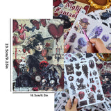 DAPUTOU 550PCS Vintage Scrapbook Stickers Books 24Sheets Vintage Butterfly Garden Flowers Gothic Stickers Kit for Scrapbooking Supplies Aesthetic Junk Journal Journaling Craft Halloween DAPUTOU