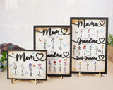 Personalized Grandma's Garden Birth Month Flowers Photo Frame Wall Art Custom Wooden Family Name Sign Grandmother Nana Mimi Gigi Gift For Mothers Day, Grandparents Day Family Home Decoration vinatimes