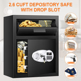 2.8 Cuft Depository Safe with Drop Slot, Anti-Theft Cash Drop Safe with Digital Keypad, Heavy Duty Money Drop Box with LED Display, Drop Safe for Business Mail Church Thmosz