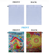 EZHVA 5 pcs 12x18Inch Double-Sided Solid Sublimation Blank Polyester Flags DIY for Garden and Yard Blank Canvas Banner for Vinyl and Ink Sublimation Blanks 300D Polyester 3-Layer Weave Strands EZHVA