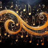 5D Full Round Drill Diamond Art Painting Kits by Number for Adults Beginner Gold Music Notes Diamond Art Painting Acrylic Beads Art Crystal Embroidery Cross Stitch Craft Kits 35x35cm Generic