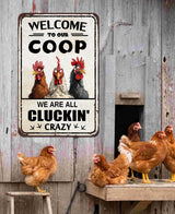 Chicken Coop Accessories Funny Chicken Signs Rooster Decorations Chicken Stuff For Farmhouse Farm Kicthen Decor Welcome To Our Coop 12x8 Inches Shannonsa