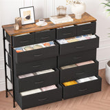 VASICAR Dresser for Bedroom with 12 Drawers, Tall Fabric Drawer Dresser, Compact Chest of Drawers for Closet, Nursery, Bedside, Living Room, Laundry, Entryway, Hallway VASICAR