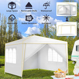 COBIZI 10x10 Pop up Canopy, Canopy Tent 10x10 Gazebos, Ez up Canopy 10x10 for Parties Outdoor Camping Party Event Shelter Sun Shade with 4 Sidewalls & Carry Bag 4 Stakes & Ropes & Sandbags, White COBIZI