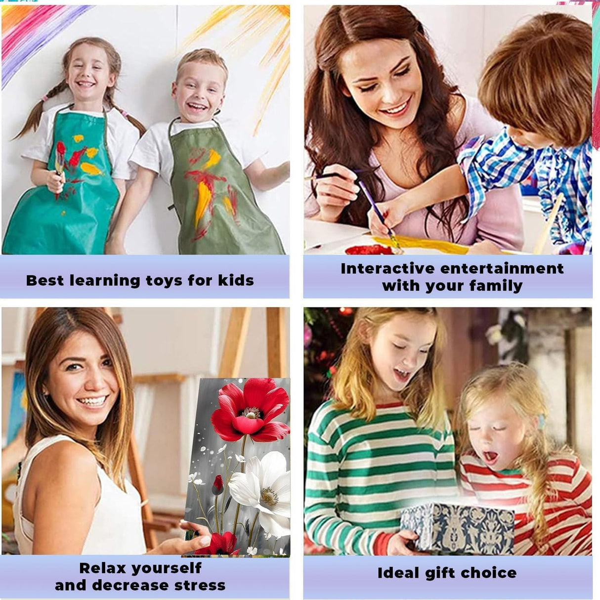 Flower Paint by Numbers Kits for Adults - Painting by Numbers Kit Flowers, Flower Adults Paint by Number Kits on Canvas Without Frame Oil Painting Acrylic Paints for Home Wall Decor 16X20 inch ajepon