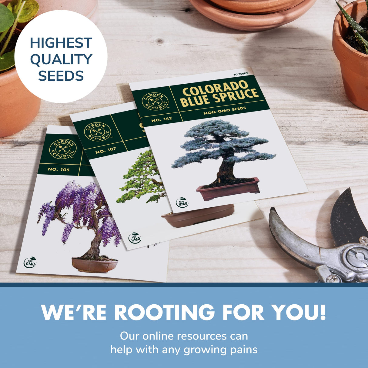 Bonsai Tree Kit - Grow 3 Mini Bonsai Trees, Indoor Plant Growing Kit - Bonsai Starter Kit with Bonsai Seeds, Soil, Planters & Shears, Gardening Gifts for Women, Fathers Day Gardening Gifts · GARDEN REPUBLIC ·