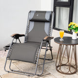 PORTAL Zero Gravity Oversized, Folding Reclining Patio, Full Padded Outdoor Foldable Lounge Chair with Adjustable Headrest, Support 350 LBS, Green PORTAL