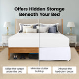 Utopia Bedding Queen Bed Skirt - Soft Quadruple Pleated Ruffle - Easy Fit with 16 Inch Tailored Drop - Hotel Quality, Shrinkage and Fade Resistant (Queen, White) Utopia Bedding