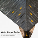 Domi Hardtop Gazebo 10' X 12', Permanent Outdoor Galvanized Steel Roof Gazebo with Aluminum Frame, Pavilion Metal Gazebos with Netting & Curtains for Garden, Patios, Lawns, Parties(Dark Brown) domi outdoor living