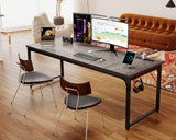 Coleshome 71 Inch Computer Desk with USB Ports, Large Office Desk, Long Study Student Writing Desk, Grey Oak Coleshome