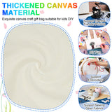 Zioffiel Small Canvas Tote Bags Bulk 24 Pack, Sublimation Tote Bags Blank with Acrylic Paint Set, Reusable Cotton Canvas Bags with Handles, Mini Tote Bag To Decorate DIY Crafts, 8"x8.6" Zioffiel