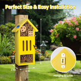 Bee House Bug Hotel & Butterfly House, Handcrafted Wooden Ladybug House, Natural Insect Habitat for Garden, Patio, or Yard, Durable Pine Wood, Attracts Pollinators, 10.4 x 5.5 x 3.2 Inches UUMENHA