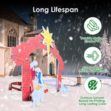 Outdoor Nativity Set for Outdoor Christmas Decorations, 45in Weather Resistant PVC Nativity Set, Large Holy Family with The Sheep and Donkey for Front Yard and Lawn Christolab