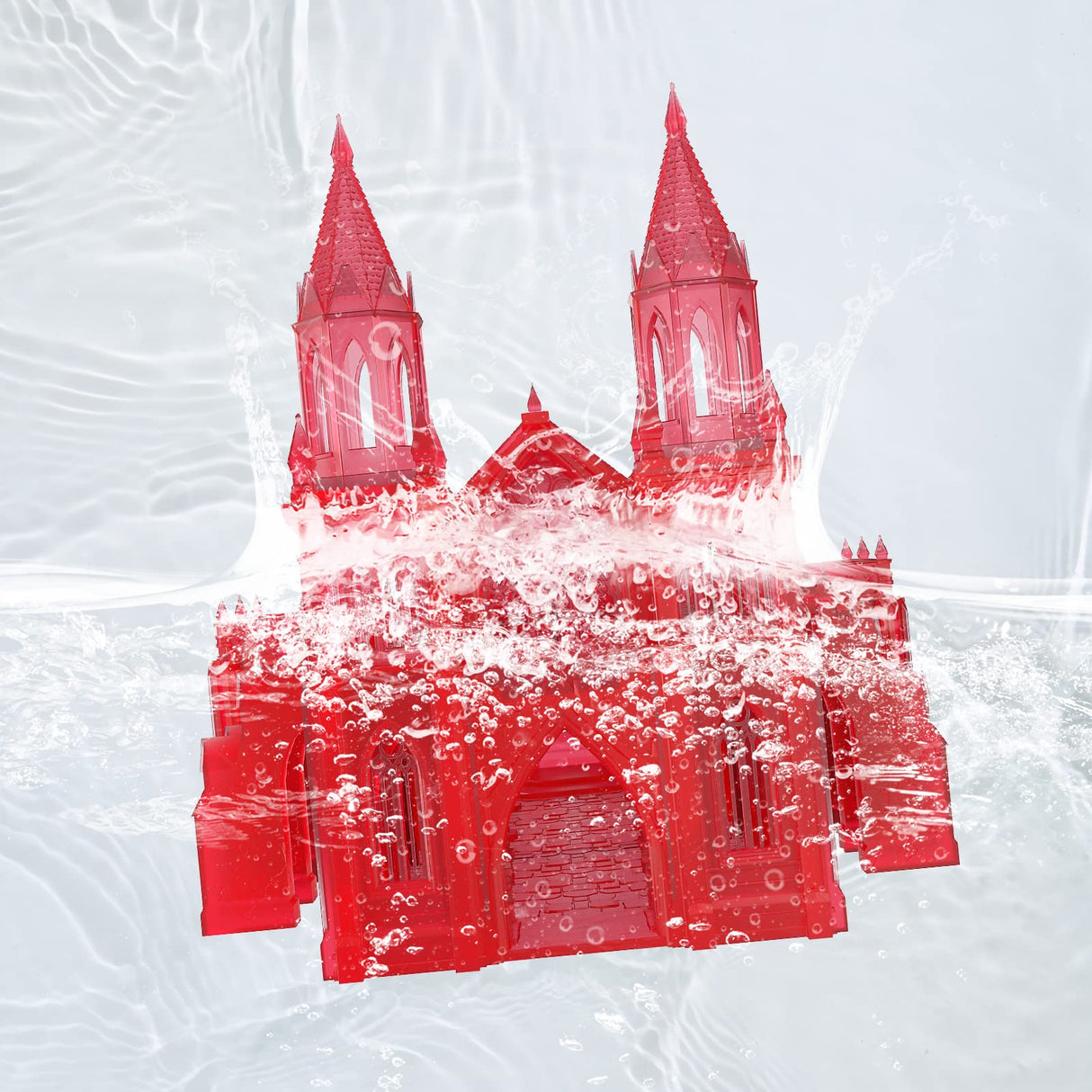 ELEGOO Water Washable 3D Printer Resin, 405nm Rapid UV Curing Standard Photopolymer Resin, Easy to Clean, High Precision 3D Water Wash Resin for LCD/MSLA/DLP 3D Printer Printing, Clear Red 1000G Deeplee