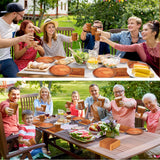 Skylety 200 Pcs Rustic Wood Grain Paper Plates Camping Party Tableware Set Disposable Fall Plate Cup Napkin Hunting Birthday Party Decorations Woodland Party Dinnerware Serve 50 Guests Skylety