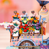 Hands Craft Hello Kitty And Friends Flower Cart 3D Wooden Puzzle Kit | DIY Floral Model | Arts & Crafts for Adults & Kids | Creative Hobby Kits | Hello Kitty Characters | Wood Building Set | Nice Gift Hands Craft