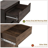 HOSTACK 4 Drawer Dresser with Cut-Out Handles, Accent Cabinet for Living Room, Entryway and Hallway, Dark Brown HOSTACK